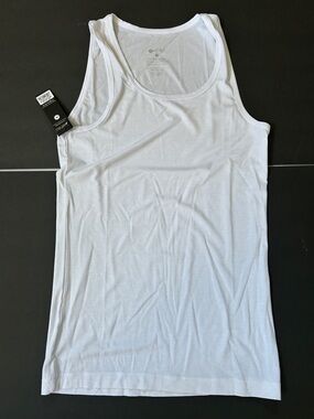 White Ribbed Tank Top - Unbranded